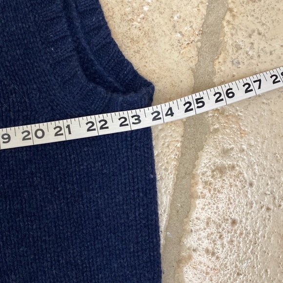 Mens sweater vest Sz XL Lambswool zip up zip down. Unisex Navy blue Vintage warm - Picture 10 of 10